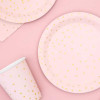 Pratos Rosa Bolinhas Gold